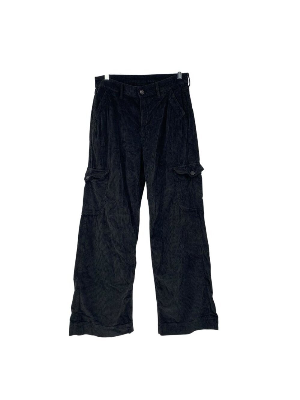 American Eagle Corduroy Cargo Pants Women's 8 Gray Super High Rise Baggy Wide